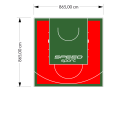 75M2/865X865CM CZERWONO-ZIELONE BOISKO DO KOSZYKÓWKI SPEEDSPORT HEXA POWER PRO