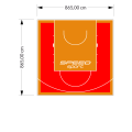 75M2/865X865CM CZERWONO-POMARAŃCZOWE BOISKO DO KOSZYKÓWKI SPEEDSPORT HEXA POWER PRO
