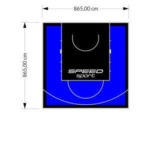 75M2/865X865CM NIEBIESKO-CZARNE BOISKO DO KOSZYKÓWKI SPEEDSPORT HEXA POWER PRO