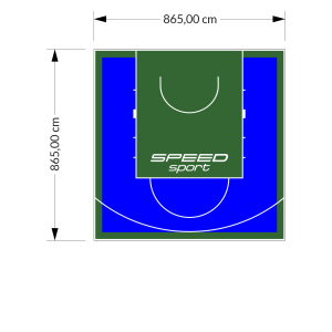 75M2/865X865CM NIEBIESKO-ZIELONE BOISKO DO KOSZYKÓWKI SPEEDSPORT HEXA POWER PRO