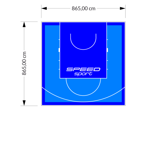 75M2/865X865CM BŁĘKITNO-NIEBIESKIE BOISKO DO KOSZYKÓWKI SPEEDSPORT HEXA POWER PRO