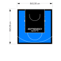 75M2/865X865CM BŁĘKITNO-CZARNE BOISKO DO KOSZYKÓWKI SPEEDSPORT HEXA POWER PRO