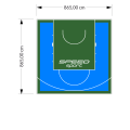 75M2/865X865CM BŁĘKITNO-ZIELONE BOISKO DO KOSZYKÓWKI SPEEDSPORT HEXA POWER PRO