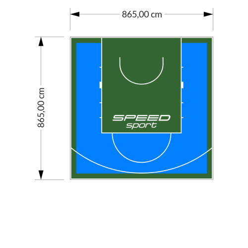 75M2/865X865CM BŁĘKITNO-ZIELONE BOISKO DO KOSZYKÓWKI SPEEDSPORT HEXA POWER PRO