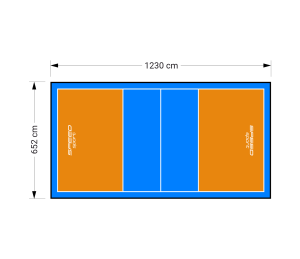 80M2/1230X652CM POMARAŃCZOWO-BŁĘKITNE BOISKO DO SIATKÓWKI SPEEDSPORT HEXA POWER PRO