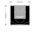 75M2/865X865CM CZARNO-SZARE BOISKO DO KOSZYKÓWKI SPEEDSPORT HEXA POWER PRO