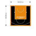 75M2/865X865CM CZARNO-POMARAŃCZOWE BOISKO DO KOSZYKÓWKI SPEEDSPORT HEXA POWER PRO
