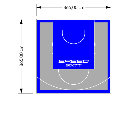 75M2/865X865CM SZARO-NIEBIESKIE BOISKO DO KOSZYKÓWKI SPEEDSPORT HEXA POWER PRO