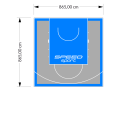75M2/865X865CM SZARO-BŁĘKITNE BOISKO DO KOSZYKÓWKI SPEEDSPORT HEXA POWER PRO