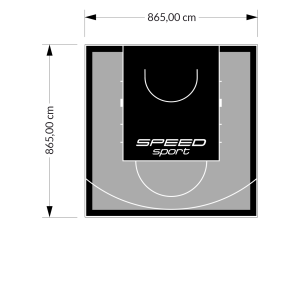 75M2/865X865CM SZARO-CZARNE BOISKO DO KOSZYKÓWKI SPEEDSPORT HEXA POWER PRO