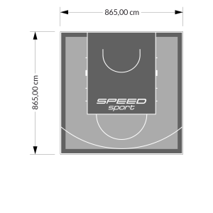 75M2/865X865CM SZARO-GRAFITOWE BOISKO DO KOSZYKÓWKI SPEEDSPORT HEXA POWER PRO