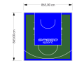 75M2/865X865CM ZIELONO-NIEBIESKIE BOISKO DO KOSZYKÓWKI SPEEDSPORT HEXA POWER PRO