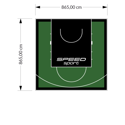 75M2/865X865CM ZIELONO-CZARNE BOISKO DO KOSZYKÓWKI SPEEDSPORT HEXA POWER PRO