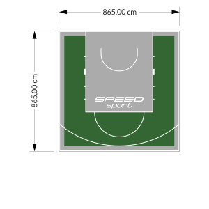 75M2/865X865CM ZIELONO-SZARE BOISKO DO KOSZYKÓWKI SPEEDSPORT HEXA POWER PRO
