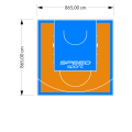 75M2/865X865CM POMARAŃCZOWO-BŁĘKITNE BOISKO DO KOSZYKÓWKI SPEEDSPORT HEXA POWER PRO