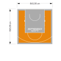 75M2/865X865CM POMARAŃCZOWO-SZARE BOISKO DO KOSZYKÓWKI SPEEDSPORT HEXA POWER PRO