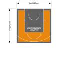 75M2/865X865CM POMARAŃCZOWO-GRAFITOWE BOISKO DO KOSZYKÓWKI SPEEDSPORT HEXA POWER PRO