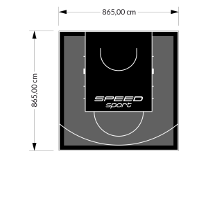 75M2/865X865CM GRAFITOWO-CZARNE BOISKO DO KOSZYKÓWKI SPEEDSPORT HEXA POWER PRO