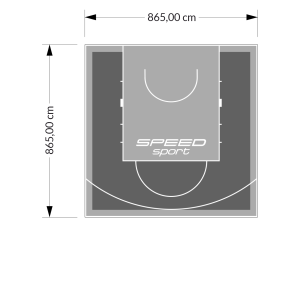 75M2/865X865CM GRAFITOWO-SZARE BOISKO DO KOSZYKÓWKI SPEEDSPORT HEXA POWER PRO