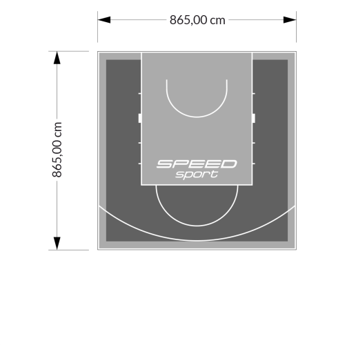 75M2/865X865CM GRAFITOWO-SZARE BOISKO DO KOSZYKÓWKI SPEEDSPORT HEXA POWER PRO