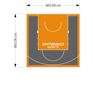 75M2/865X865CM GRAFITOWO-POMARAŃCZOWE BOISKO DO KOSZYKÓWKI SPEEDSPORT HEXA POWER PRO