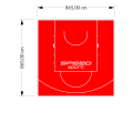 75M2/865X865CM CZERWONE BOISKO DO KOSZYKÓWKI SPEEDSPORT HEXA POWER PRO