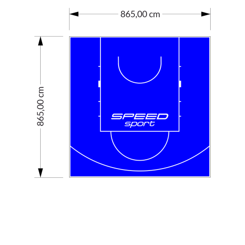 75M2/865X865CM NIEBIESKIE BOISKO DO KOSZYKÓWKI SPEEDSPORT HEXA POWER PRO