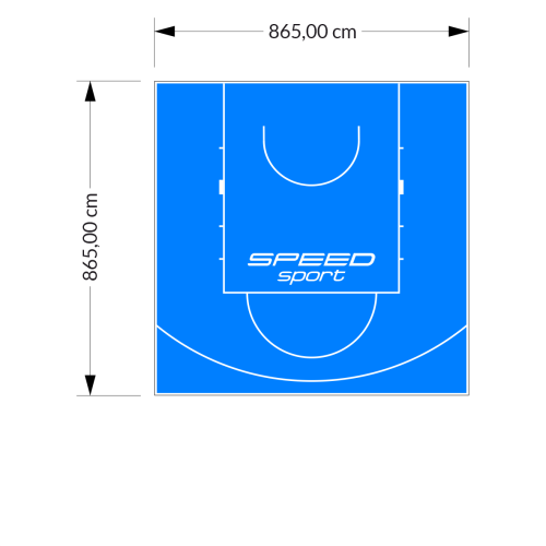 75M2/865X865CM BŁĘKITNE BOISKO DO KOSZYKÓWKI SPEEDSPORT HEXA POWER PRO