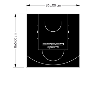 75M2/865X865CM CZARNE BOISKO DO KOSZYKÓWKI SPEEDSPORT HEXA POWER PRO