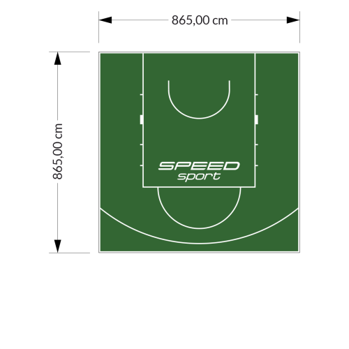 75M2/865X865CM ZIELONE BOISKO DO KOSZYKÓWKI SPEEDSPORT HEXA POWER PRO