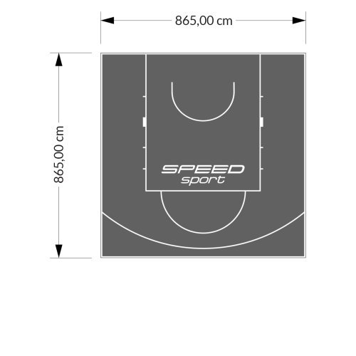 75M2/865X865CM GRAFITOWE BOISKO DO KOSZYKÓWKI SPEEDSPORT HEXA POWER PRO