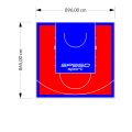 78M2/865X896CM CZERWONO-NIEBIESKIE BOISKO DO KOSZYKÓWKI SPEEDSPORT HEXA POWER PRO