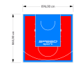 78M2/865X896CM CZERWONO-BŁĘKITNE BOISKO DO KOSZYKÓWKI SPEEDSPORT HEXA POWER PRO