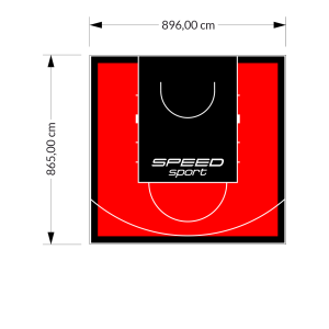 78M2/865X896CM CZERWONO-CZARNE BOISKO DO KOSZYKÓWKI SPEEDSPORT HEXA POWER PRO