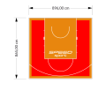 78M2/865X896CM CZERWONO-POMARAŃCZOWE BOISKO DO KOSZYKÓWKI SPEEDSPORT HEXA POWER PRO