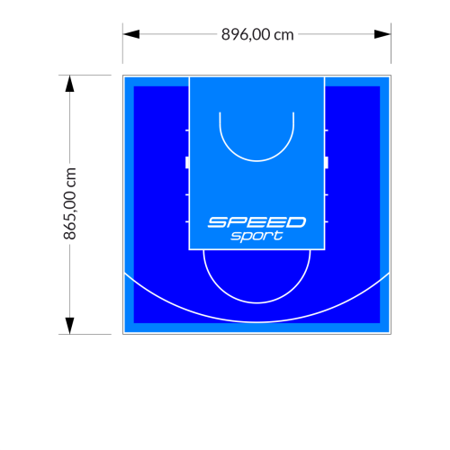 78M2/865X896CM NIEBIESKO-BŁĘKITNE BOISKO DO KOSZYKÓWKI SPEEDSPORT HEXA POWER PRO