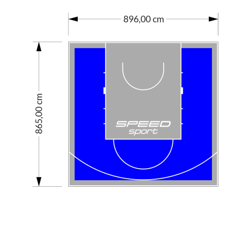 78M2/865X896CM NIEBIESKO-SZARE BOISKO DO KOSZYKÓWKI SPEEDSPORT HEXA POWER PRO