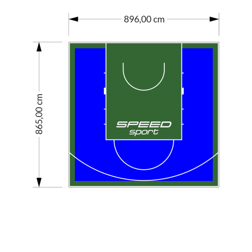78M2/865X896CM NIEBIESKO-ZIELONE BOISKO DO KOSZYKÓWKI SPEEDSPORT HEXA POWER PRO