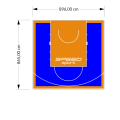 78M2/865X896CM NIEBIESKO-POMARAŃCZOWE BOISKO DO KOSZYKÓWKI SPEEDSPORT HEXA POWER PRO