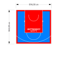 78M2/865X896CM BŁĘKITNO-CZERWONE BOISKO DO KOSZYKÓWKI SPEEDSPORT HEXA POWER PRO