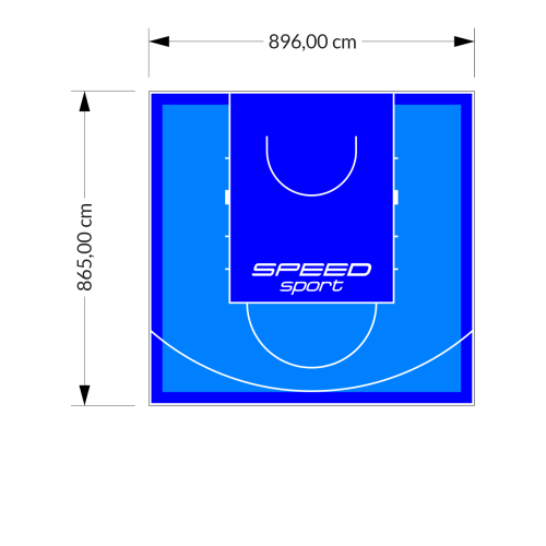 78M2/865X896CM BŁĘKITNO-NIEBIESKIE BOISKO DO KOSZYKÓWKI SPEEDSPORT HEXA POWER PRO