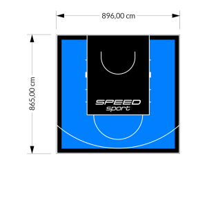 78M2/865X896CM BŁĘKITNO-CZARNE BOISKO DO KOSZYKÓWKI SPEEDSPORT HEXA POWER PRO