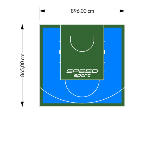 78M2/865X896CM BŁĘKITNO-ZIELONE BOISKO DO KOSZYKÓWKI SPEEDSPORT HEXA POWER PRO