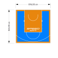 78M2/865X896CM BŁĘKITNO-POMARAŃCZOWE BOISKO DO KOSZYKÓWKI SPEEDSPORT HEXA POWER PRO