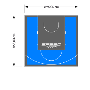 78M2/865X896CM BŁĘKITNO-GRAFITOWE BOISKO DO KOSZYKÓWKI SPEEDSPORT HEXA POWER PRO