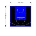 78M2/865X896CM CZARNO-NIEBIESKIE BOISKO DO KOSZYKÓWKI SPEEDSPORT HEXA POWER PRO