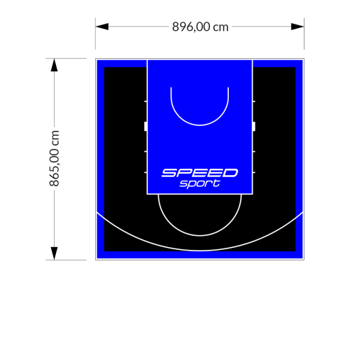 78M2/865X896CM CZARNO-NIEBIESKIE BOISKO DO KOSZYKÓWKI SPEEDSPORT HEXA POWER PRO
