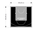 78M2/865X896CM CZARNO-SZARE BOISKO DO KOSZYKÓWKI SPEEDSPORT HEXA POWER PRO