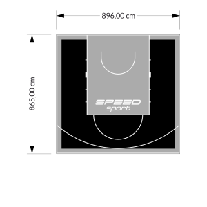 78M2/865X896CM CZARNO-SZARE BOISKO DO KOSZYKÓWKI SPEEDSPORT HEXA POWER PRO