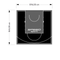 78M2/865X896CM CZARNO-GRAFITOWE BOISKO DO KOSZYKÓWKI SPEEDSPORT HEXA POWER PRO